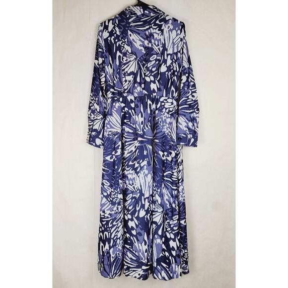 New Attitudes by Renee blue floral button up maxi shirt dress Size XXS Feminine - Picture 2 of 8
